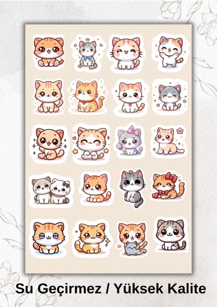 Tatlı Kedi Sticker Ajanda Bullet Journal YRM080