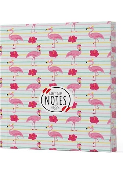 Flamingo 2 - Yan Boyamalı Çizgili Defter