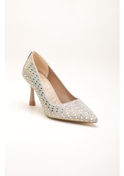 Ten Kadın Kadın Abiye Stiletto Topuklu Ayakkabı Taşlı Ince Topuklu fırsatları