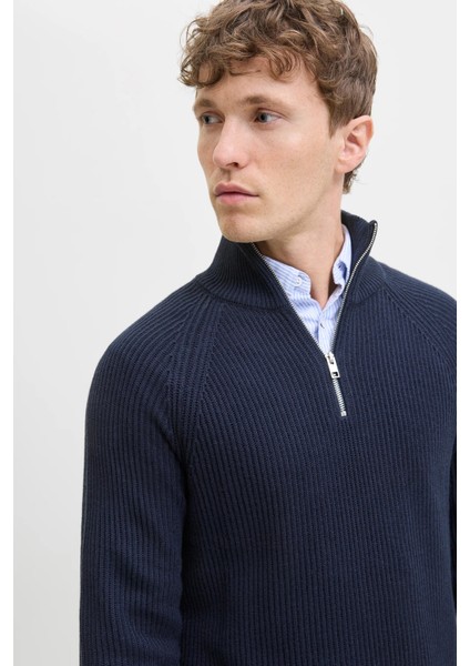 jjpannel Pamuk Karışımlı Regular Fit Yarım Fermuarlı Dik Yaka Kazak Erkek Kazak 12278919 modelleri