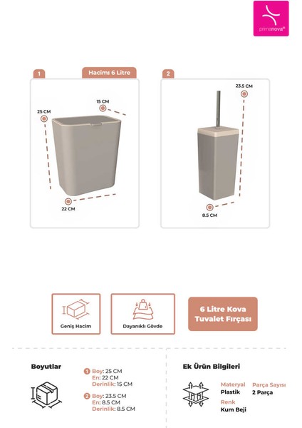 Prima Nova Flip 2'li Banyo Seti - Kum Beji fiyatları