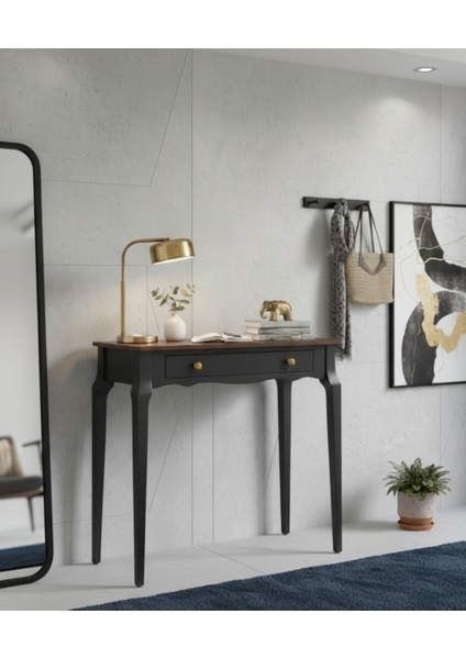 110 cm Masif Konik Siyah Ceviz Dresuar