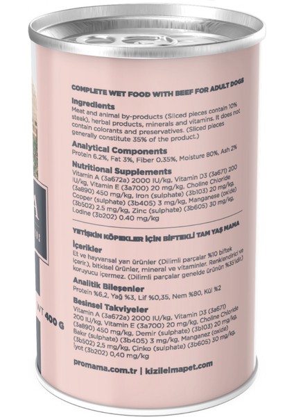 Energy 5000 Yetişkin Biftekli Yaş Konserve Köpek Maması 400 gr 36'lı Koli fiyatları