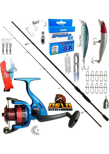 3000 210CM 20-40GR Remixon Double Black Rapala Maket Balık Spin Olta Takımı Seti