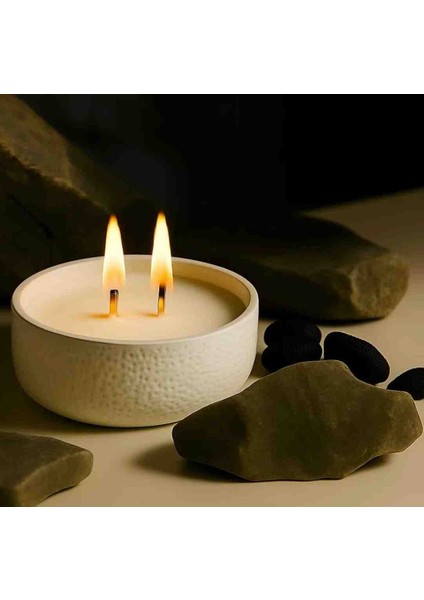 Taş Desenli Doğal Mum Kasesi - Kapaklı fiyatları