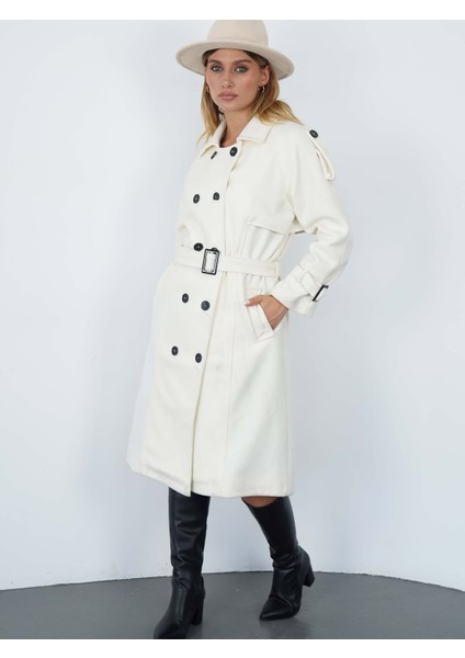 Düğmeli Astarlı Kruvaze Kaşe Manto fiyatları