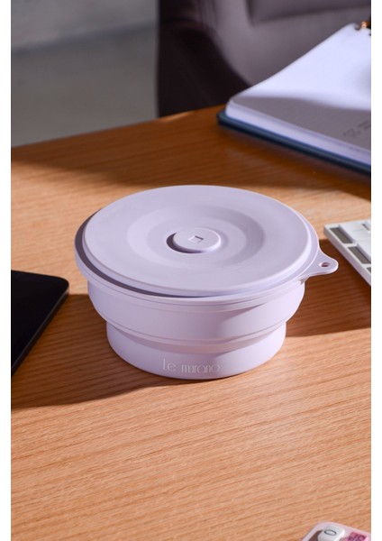 Mori Hava Sızdırmaz Yuvarlak Katlanabilir Silikon Saklama Kabı 600 ml | Mor fiyatları