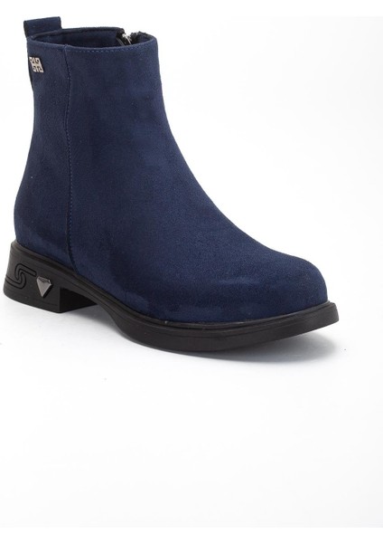 Kadın Bot Lacivert Süet Suni Deri Kauçuk Taban Yüzüdüz fırsatları