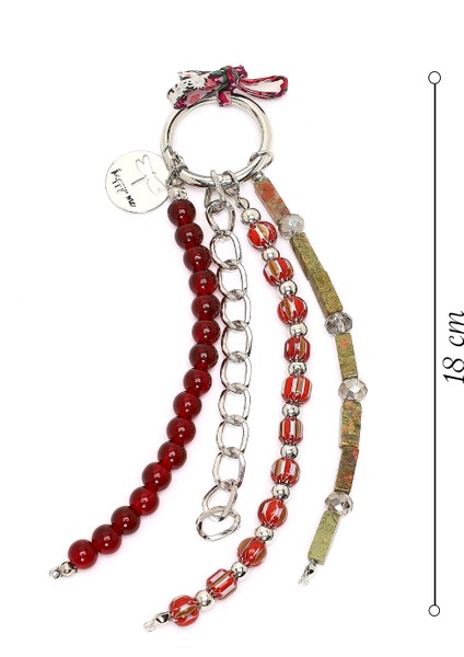 Kadın Bordo Boncuklu Metal Charm 000A2D470714 fiyatları