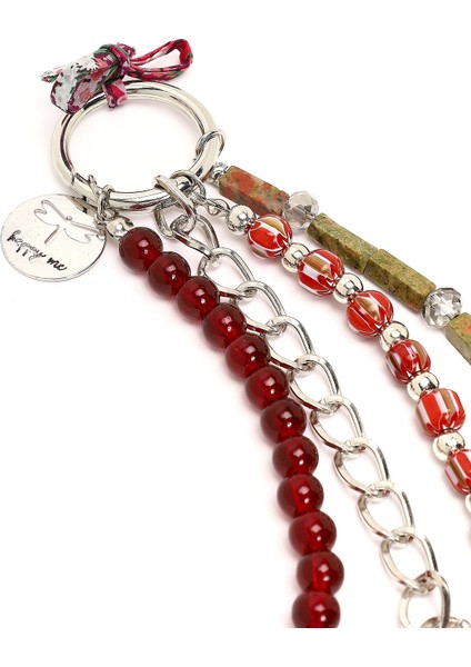 Kadın Bordo Boncuklu Metal Charm 000A2D470714 fırsatları