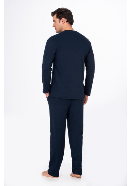Erkek Düğmeli Yaka Pijama Takımı | Lacivert 031 fırsatları