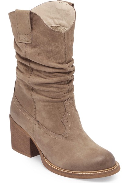 Vizon Hakiki Nubuk Deri Kadın Casual Bot - K24K1BT67590-A65