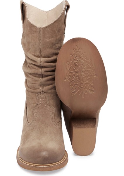 Vizon Hakiki Nubuk Deri Kadın Casual Bot - K24K1BT67590-A65 fırsatları