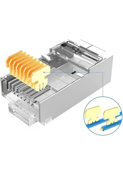 10 Adet Yeni Nesil Metal Gold Plated Geçişli Cat5/cat6 RJ45 Konnektörü 8P8C Ethernet Kablo Ucu Jack fiyatları
