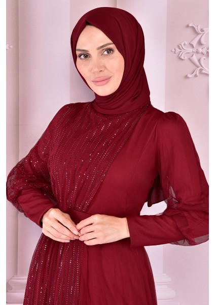 Maya Bella Pullu Tesettür Abiye