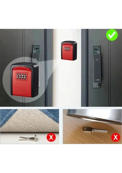 Kırmızı Şifreli Anahtar ve Eşya Saklama Güvenlik Kasası modelleri