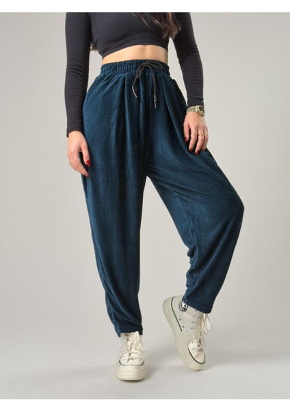 Petrol Pileli Kadın Jogger Pantolon COC2563 fiyatları