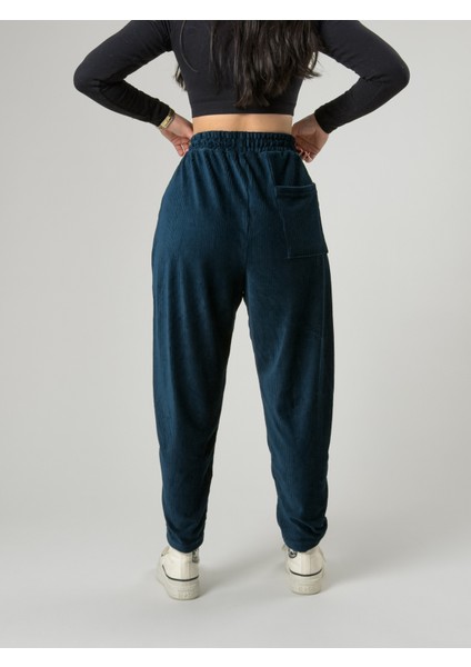 Petrol Pileli Kadın Jogger Pantolon COC2563 indirimleri