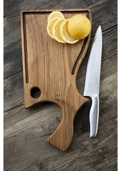 Doğal Ceviz Ahşap Sunum Tahtası – Ekmek ve Peynir Servis Tahtası