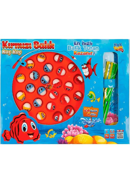 Oyuncak Kırmızı Balık Kaç Kaç Balık Tutma Oyun Seti 4010