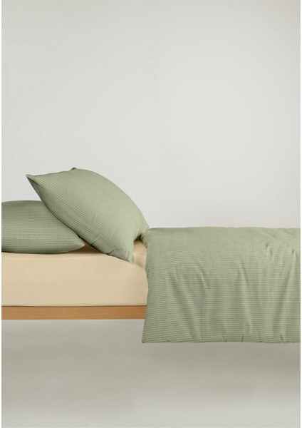 Chıc %100 Pamuk Ranforce Akay Yeşil Ipliği Boyalı Nevresim Takımı Çift Kişilik - 200X220 cm fırsatları