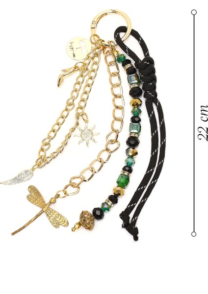 Kadın Siyah Zincir Detaylı Boncuklu Metal Charm 000A2D470814 fiyatları