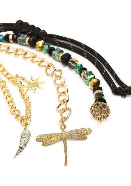 Kadın Siyah Zincir Detaylı Boncuklu Metal Charm 000A2D470814 indirimleri