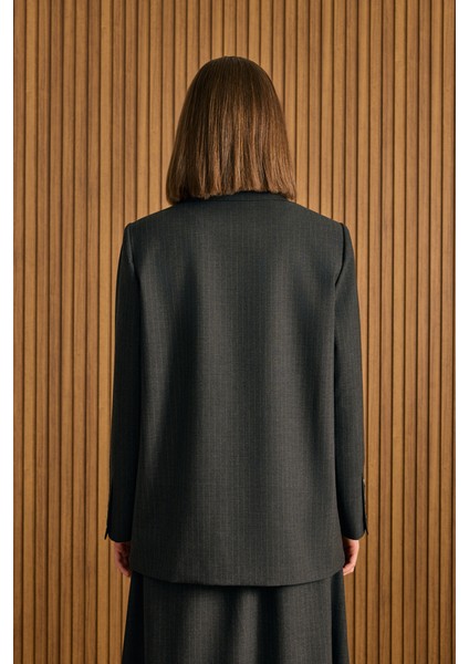 Çizgili Dokuma Ceket