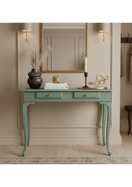 120 cm Masif Çekmeceli Lükens Su Yeşili Dresuar fiyatları