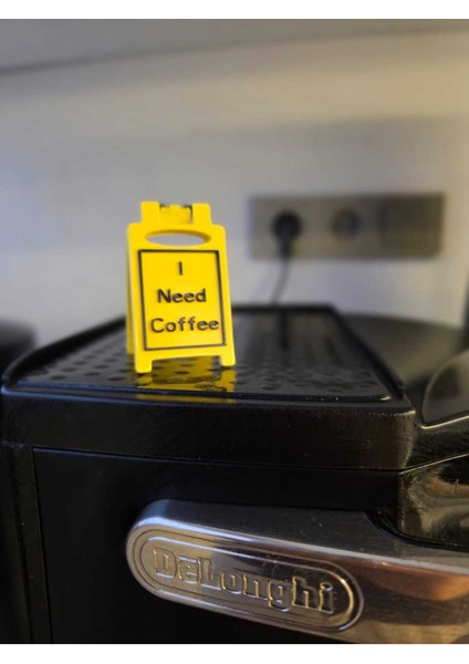Sevimli ( I Need Coffee ) Yazılı Minik Uyarı Tabelası 6cm fiyatları
