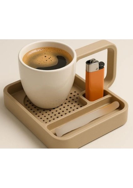 Kahve Servis Sunum Tepsisi 3'ü Bir Arada 13X11CM Sunum Organizer