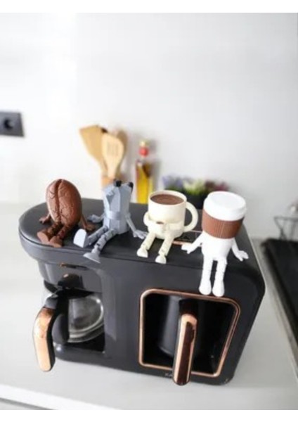 Kahve Köşesi 4’lü Biblo Seti Sorelis - Kahve Çekirdeği - Moka Pot - Kupa - Bardak Dekoratif fiyatları