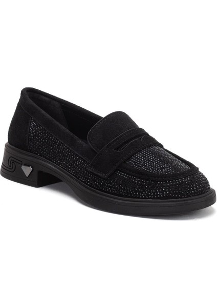 Kadın Makosen Günlük Ayakkabı Siyah Taş Döşeme Süet fırsatları