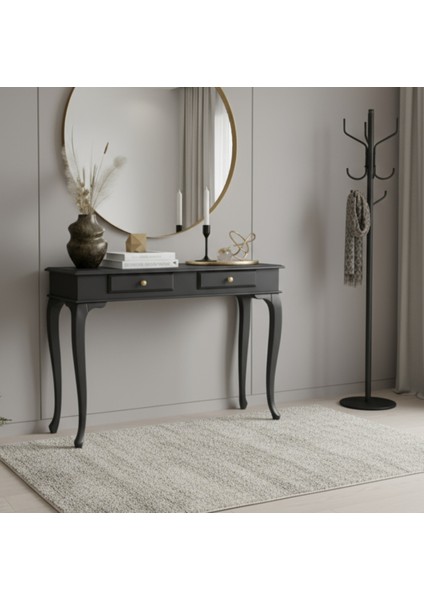 120 cm Masif Çekmeceli Lükens Antrasit Dresuar