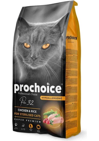 Prochoice Pro 32 Tavuklu Kısırlaştırılmış Yetişkin Kedi Maması 15 kg