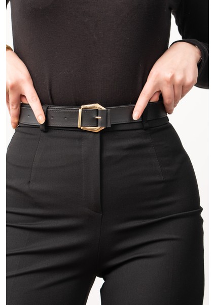 Lara Ince Kemerli Pantolon 30320