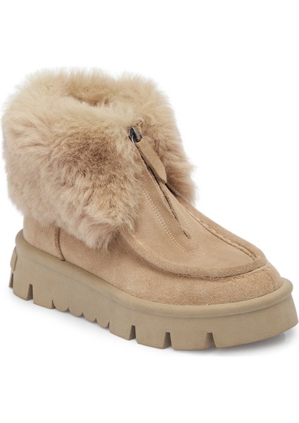 Bej Hakiki Süet Deri Kadın Casual Bot - K24K1BT67522-B79