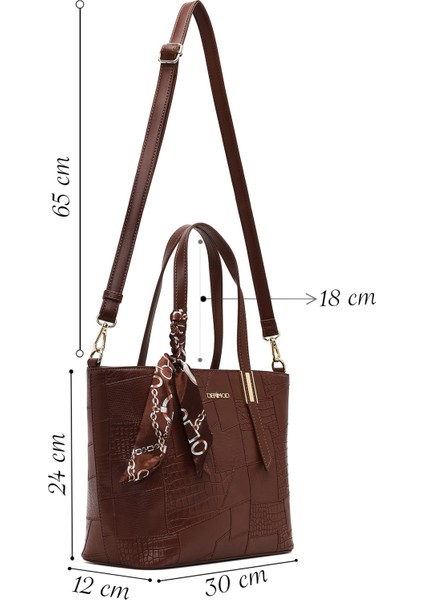 Kadın Kahverengi Uzun Askılı Baskılı Omuz Çantası 25WBD286314 fiyatları