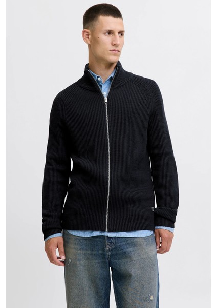 Jjpannel Pamuk Karışımlı Regular Fit Dik Yaka Hırka Erkek Hırka 12278920