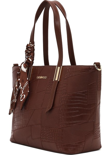 Kadın Kahverengi Uzun Askılı Baskılı Omuz Çantası 25WBD286314 indirimleri