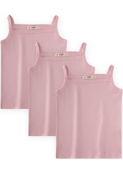 Üçlü Ip Askılı Klimalı Atlet 2-9 Yaş Pudra