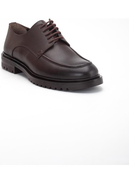 Hakiki Deri Kahverengi Erkek Klasik Ayakkabı Termo Taban Bağcıklı fırsatları