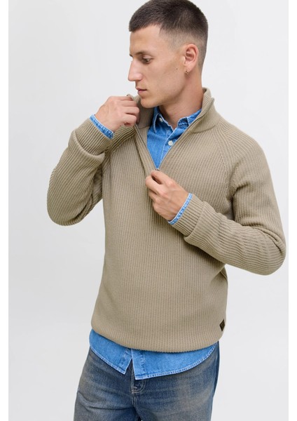 jjpannel Pamuk Karışımlı Regular Fit Yarım Fermuarlı Dik Yaka Kazak Erkek Kazak 12278919 modelleri