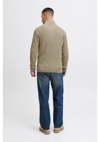 jjpannel Pamuk Karışımlı Regular Fit Yarım Fermuarlı Dik Yaka Kazak Erkek Kazak 12278919 fırsatları