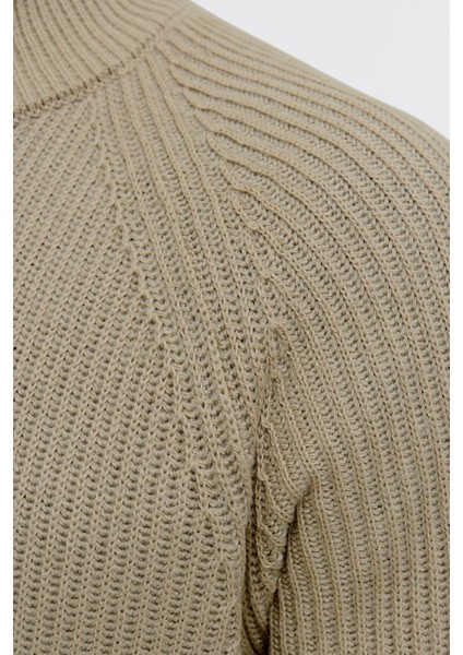 jjpannel Pamuk Karışımlı Regular Fit Yarım Fermuarlı Dik Yaka Kazak Erkek Kazak 12278919