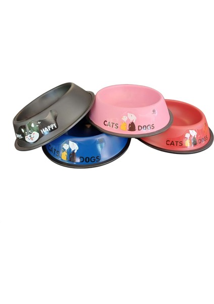 Çeşitli Renk Çelik Kedi ve Köpek Mama Kabı 22CM 24OZ