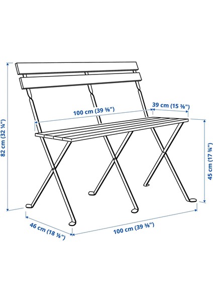 Tarnö Katlanabilir Bahçe Bankı Siyah Kahverengi Mindersiz fiyatları