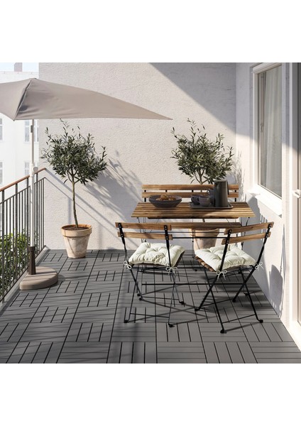 Tarnö Katlanabilir Bahçe Bankı Siyah Kahverengi Mindersiz indirimleri