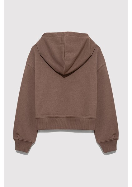 Pamuklu Loose Fit Kapüşonlu Logolu Sweat Kız Çocuk Sweat 7S10124 fiyatları