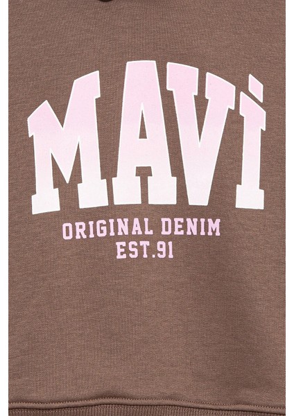 Pamuklu Loose Fit Kapüşonlu Logolu Sweat Kız Çocuk Sweat 7S10124 fırsatları